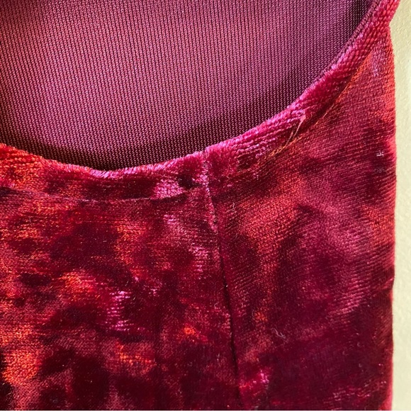 Modcloth Crushed Red Velvet Mini Dress - Size Medium - Picture 8 of 12